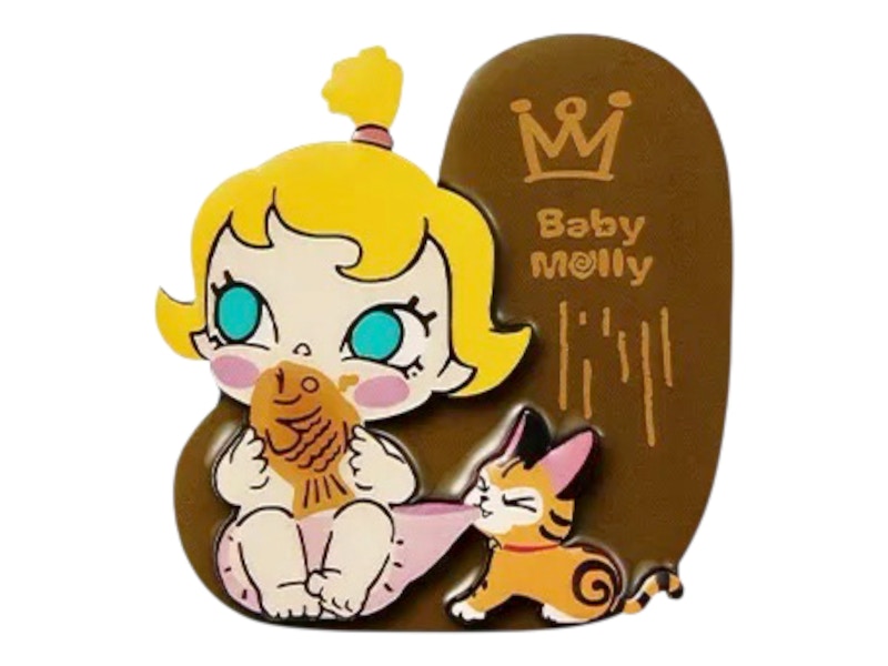Pop Mart Baby Molly & Baby Tabby Series Sneak a Bite Fridge Magnet