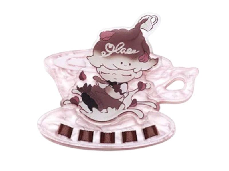 Pop Mart DIMOO Crush On Coffee Series Rose Love Letter Acrylic Fridge Magnet Clip