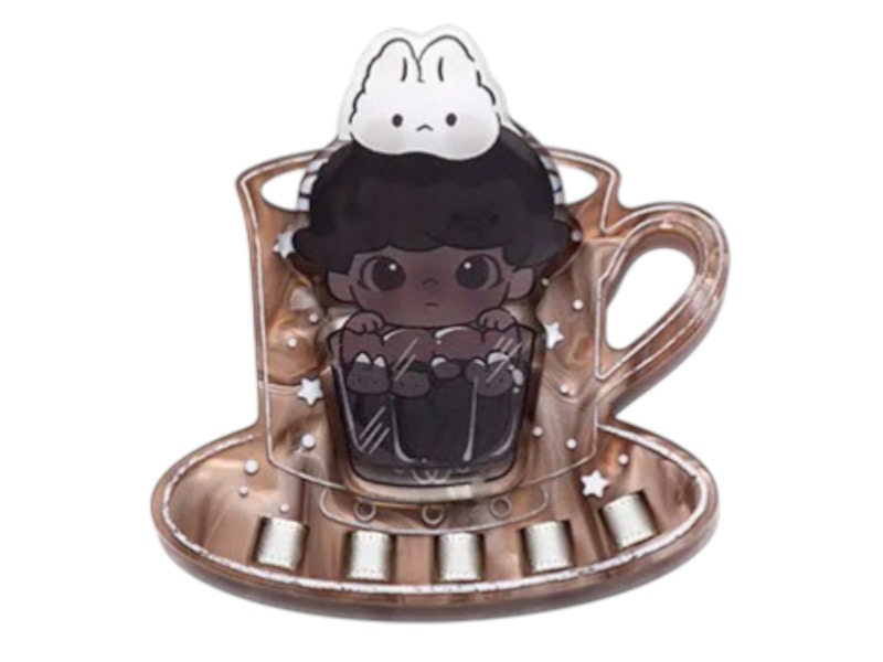 Pop Mart DIMOO Crush On Coffee Series Slightly Bitter Black Coffee Acrylic Fridge Magnet Clip