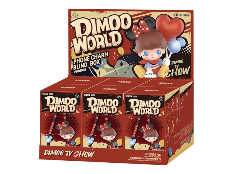 Pop Mart DIMOO World x Disney Series Phone Charm Sealed Case (6 Blind Box)
