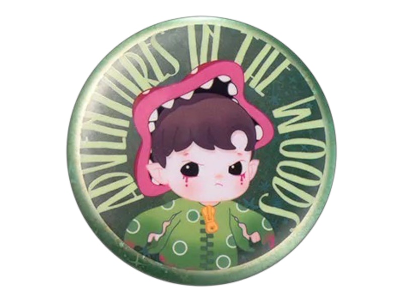 Pop Mart HACIPUPU Adventures In The Woods Series Cannibal Flower Tinplate Badge