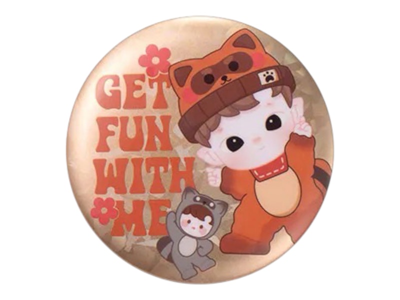 Pop Mart HACIPUPU Adventures In The Woods Series Little Raccoon Tinplate Badge