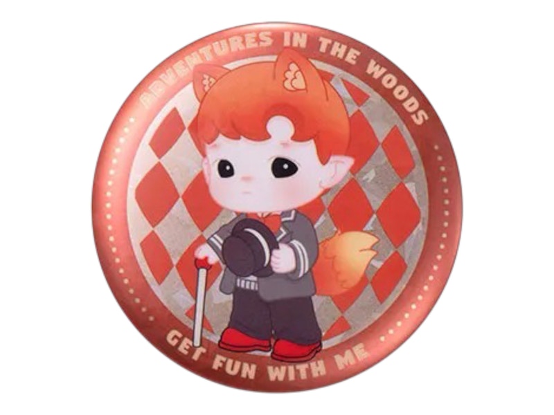 Pop Mart HACIPUPU Adventures In The Woods Series Mr. Fox Tinplate Badge