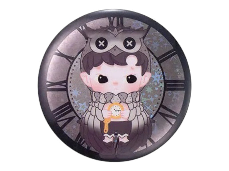 Pop Mart HACIPUPU Adventures In The Woods Series Owl Tinplate Badge