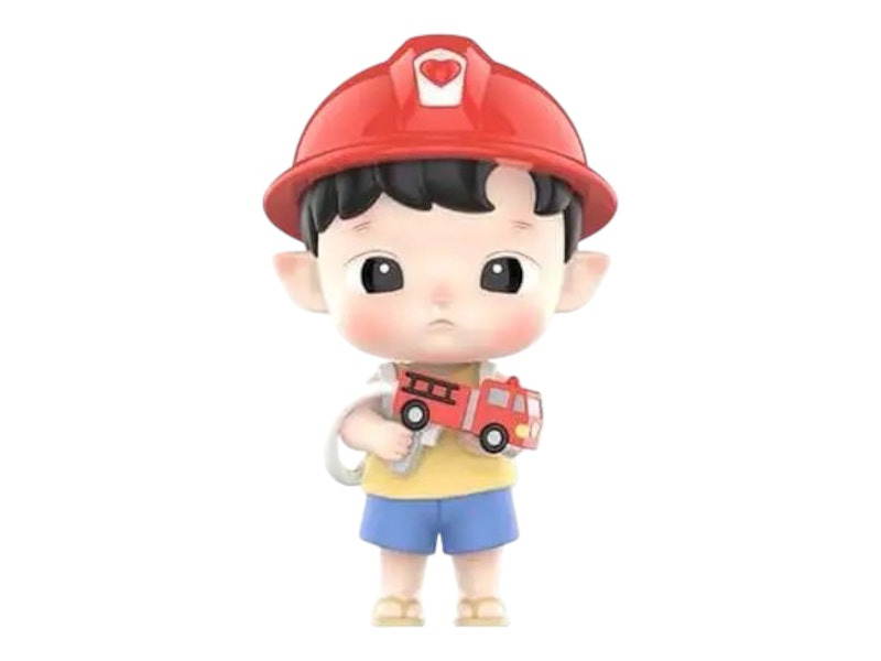 Pop Mart HACIPUPU My Little Hero Series Little Firefighter Figure