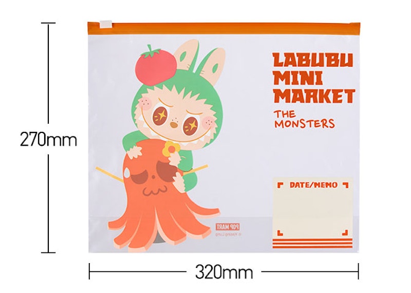 Pop Mart Labubu The Monsters Wacky Mart Series Food Sealing Bag Size Large (15 per Box)