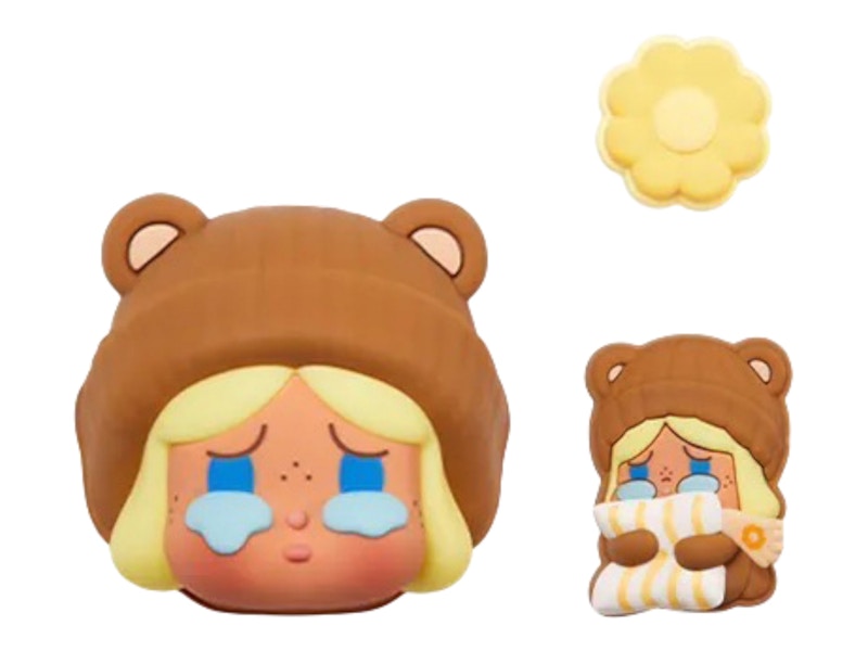 Pop Mart POP BEAN Fluffy & Cozy Series CRYBABY Fuzzy Bear Decorative Charm