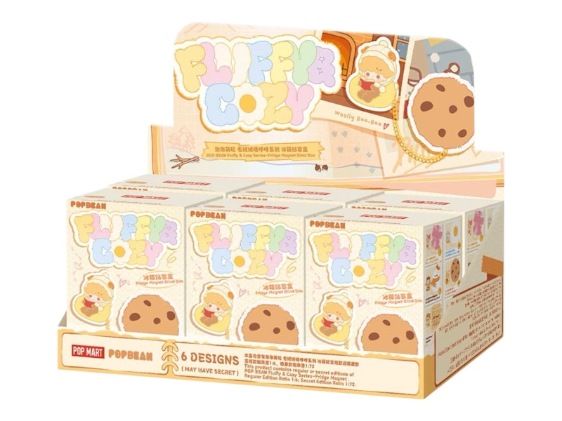 Pop Mart POP BEAN Fluffy & Cozy Series Fridge Magnet Sealed Case (6 Blind Box)