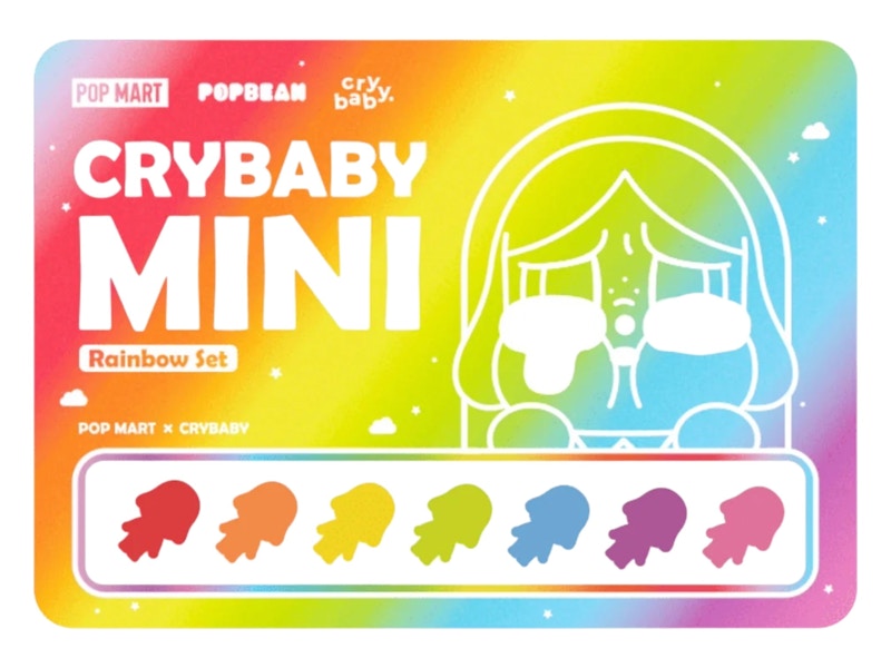 Pop Mart Pop Bean CRYBABY Mini Figure Set Rainbow Set