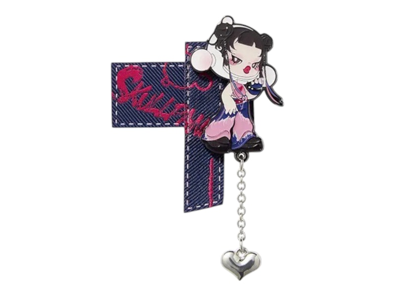 Pop Mart SKULLPANDA Cheers to Myself Series Badge Pendant Denim Blue Badge Pendant
