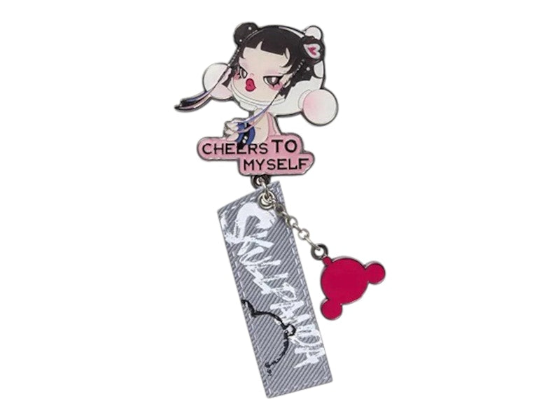 Pop Mart SKULLPANDA Cheers to Myself Series Badge Pendant Haze Grey Badge Pendant