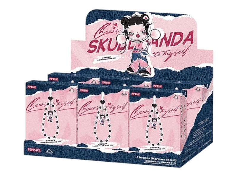 Pop Mart SKULLPANDA Cheers to Myself Series Phone Charm Sealed Case (6 Blind Box)