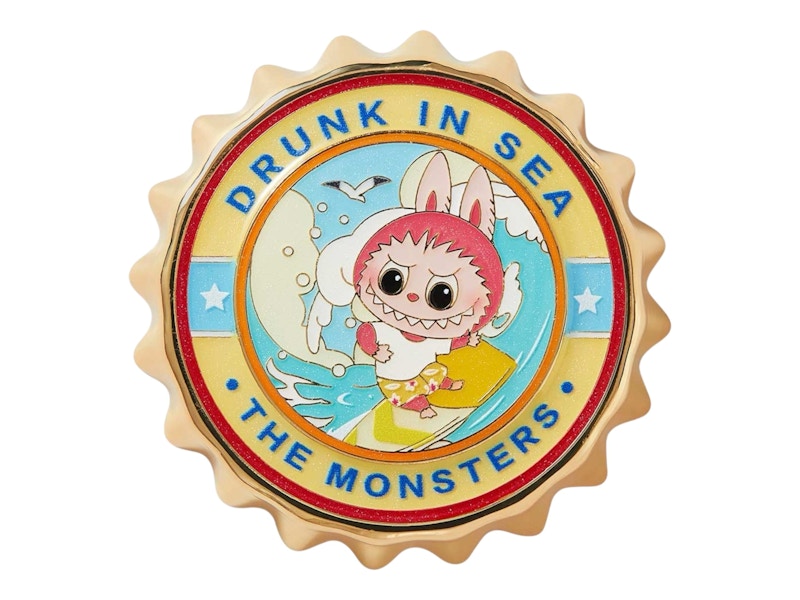 Pop Mart The Monsters Labubu Enchanted by the Seaside Series Surfing Together Fridge Magnet