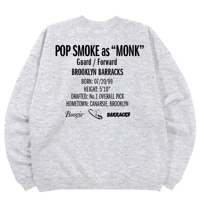 Pop Smoke Trading Card Crewneck Heather Grey