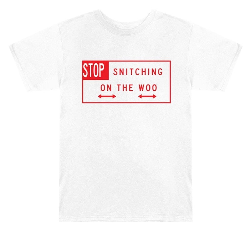 Pop Smoke x Vlone Stop Snitching T-shirt White/Red