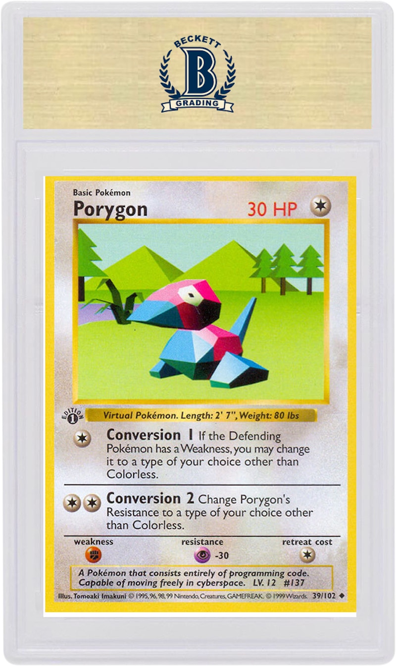Porygon 1999 Pokemon TCG Base Set 1st Edition #39/102 (PSA or BGS Graded)