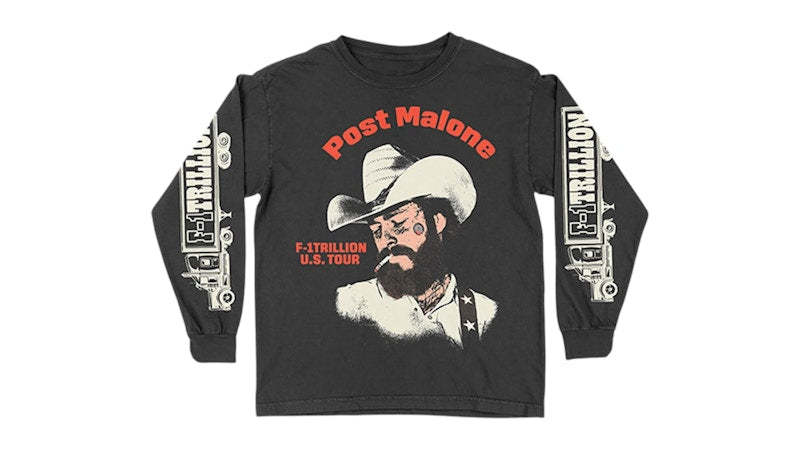 Post Malone F-1 Trillion No Dates Tour L/S T-shirt Charcoal