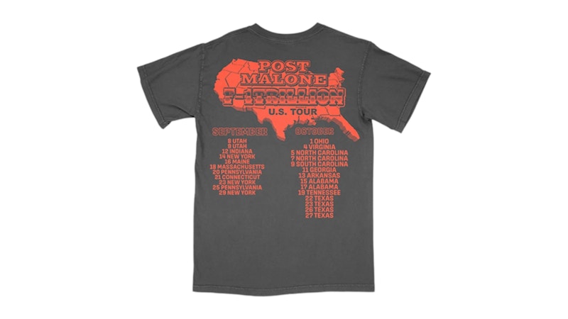 Post Malone F-1 Trillion Outlaw Tour Tee Charcoal