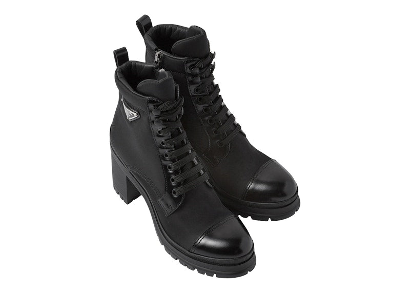 Prada 55mm Laced Booties Black Nylon