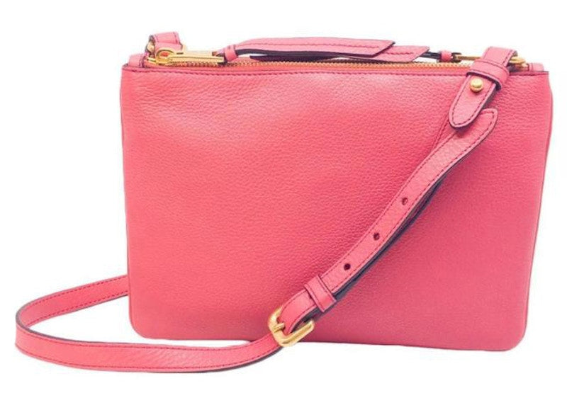 Prada Bandoleira Crossbody Bag Pebbled Pink