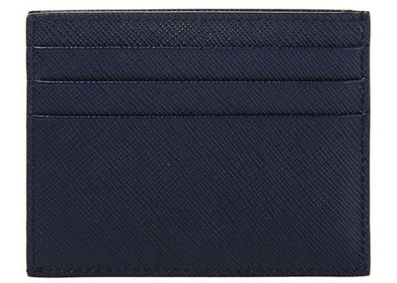 Prada Bifold Card Case (6 Card Slot) Saffiano Leather Navy