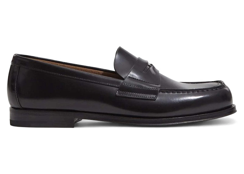 Prada Brushed Leather Loafers Black