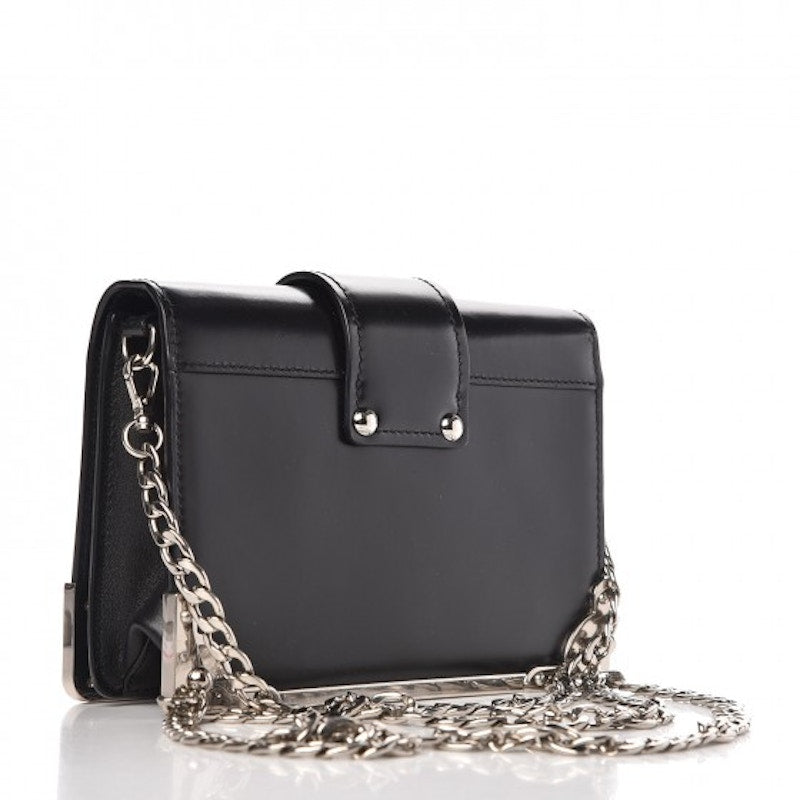 Prada Cahier Convertible Chain Wristlet Black