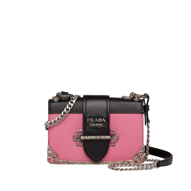 Prada Cahier Crystal Chain Pink