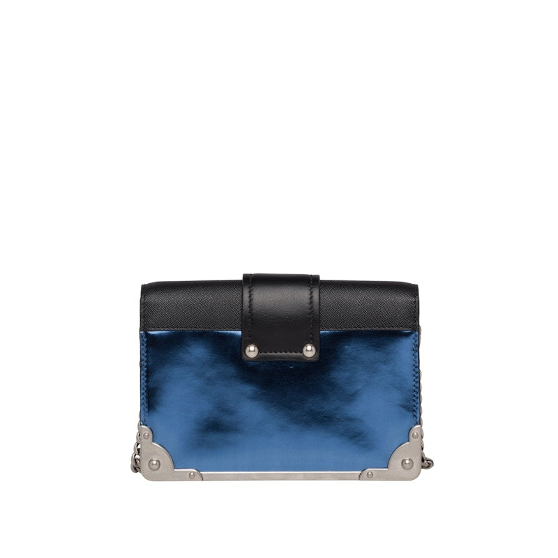 Prada Cahier Metallic Chain Blue