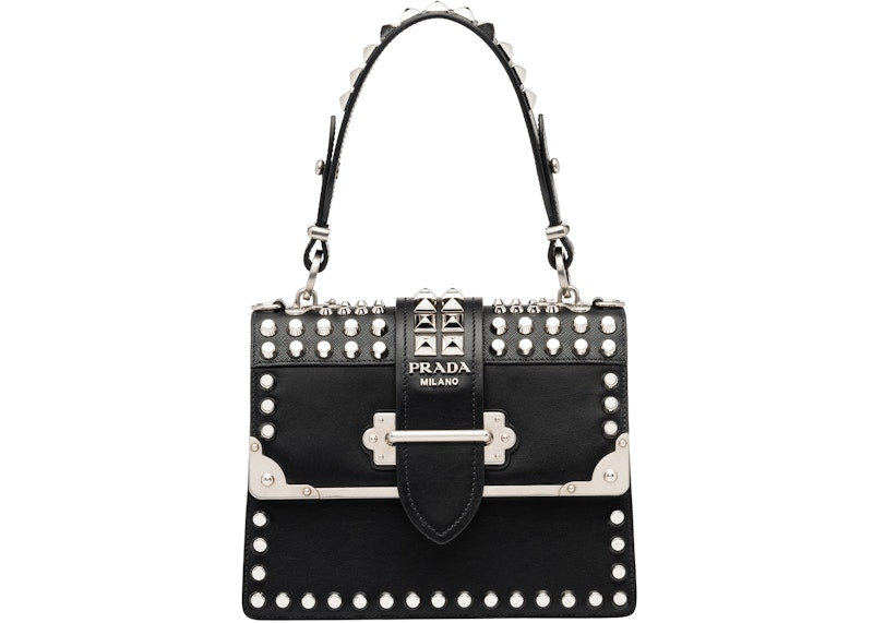 Prada Cahier Studded Black