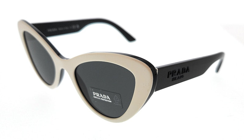 Prada Cat Eye Sunglasses White Black/Black (0PR 13YS 10A5S0)