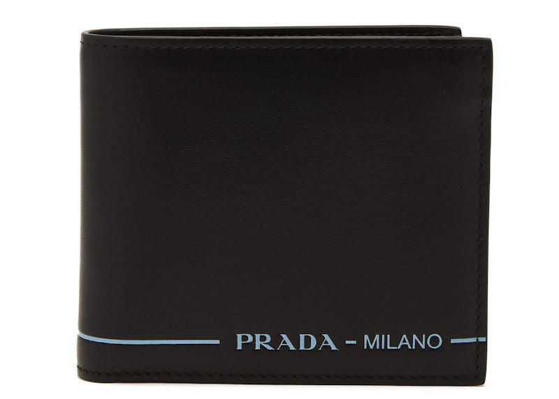 Prada City Sport Bifold Wallet Black/Light Blue