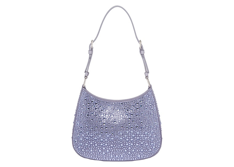 Prada Cleo Satin Bag With Appliques Wisteria