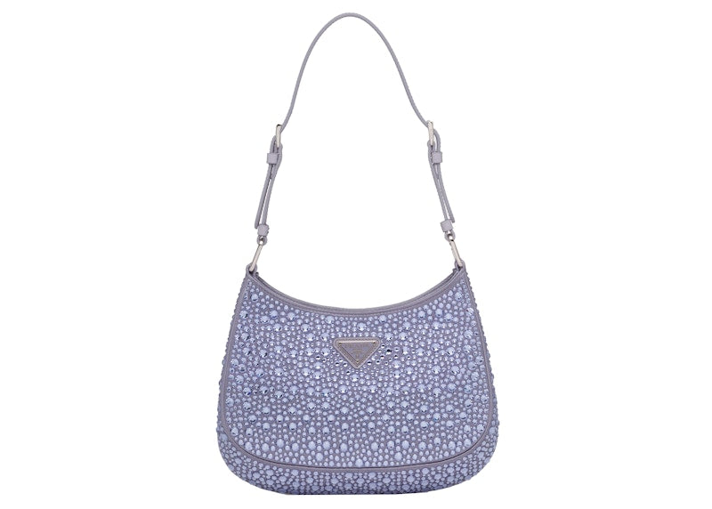 Prada Cleo Satin Bag With Appliques Wisteria