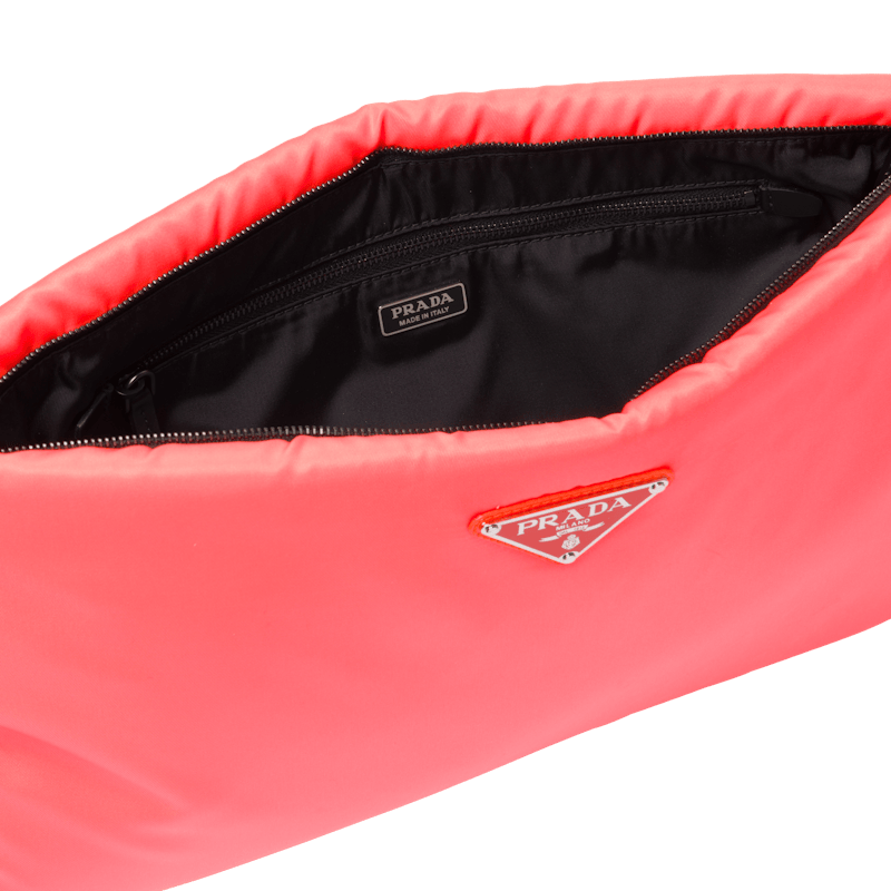 Prada Clutch Padded Nylon Large Orange
