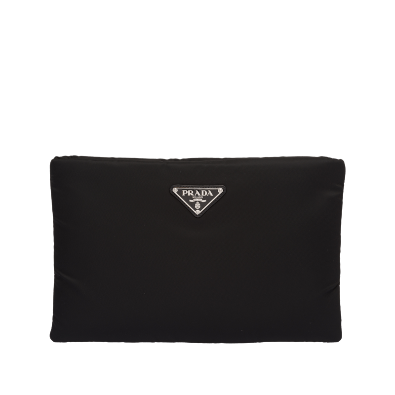 Prada Clutch Padded Nylon Medium Black