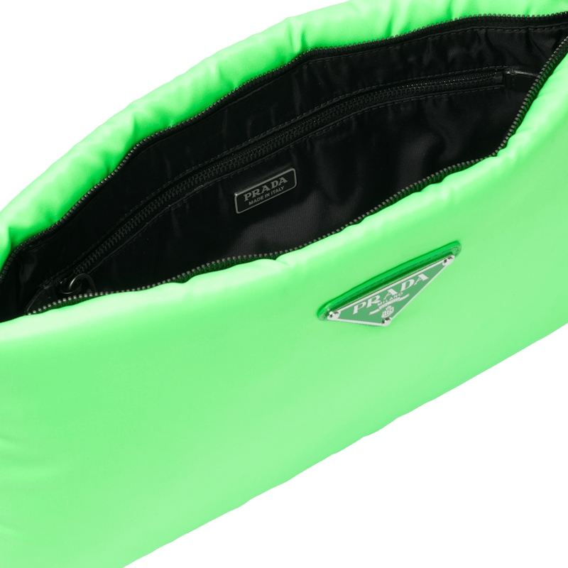 Prada Clutch Padded Nylon Medium Green