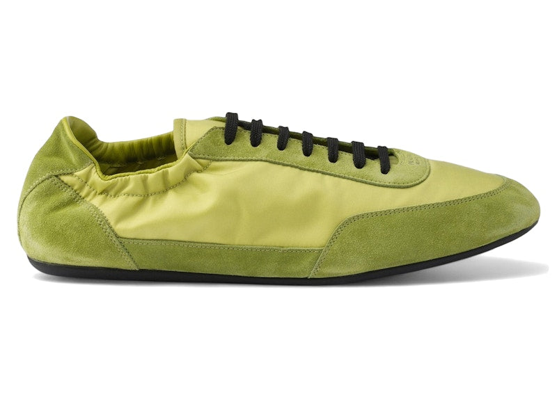 Prada Collapse Sneakers Re-Nylon Suede Elasticized Lime Green