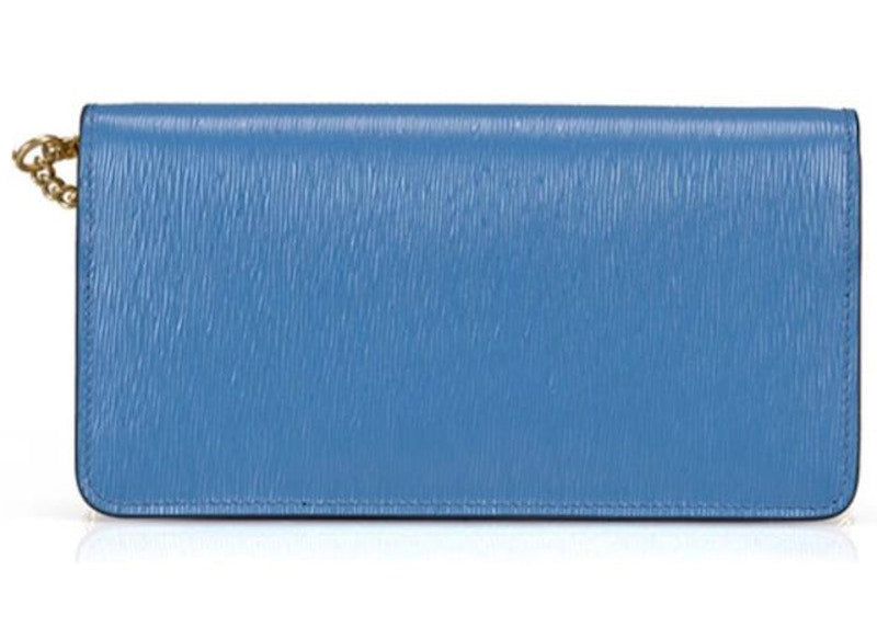 Prada Cowhide Chain Crossbody Bag Blue