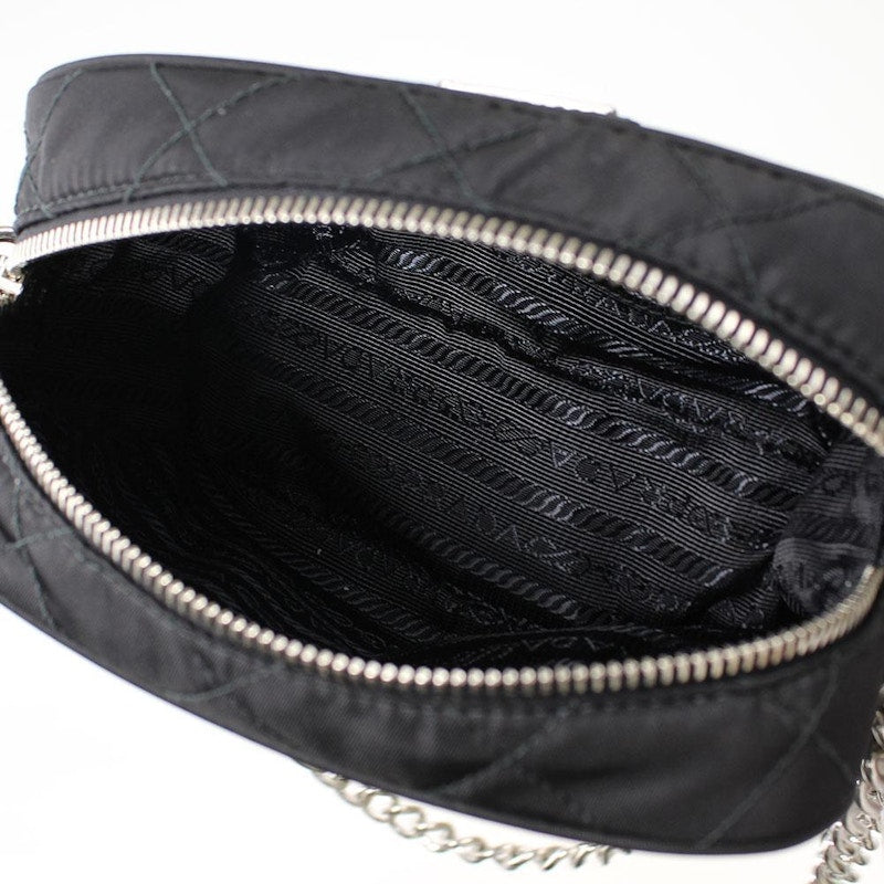 Prada Crossbody Quilted Tessuto Mini Black