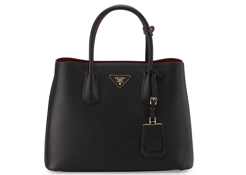 Prada Double Tote Medium Black/Red