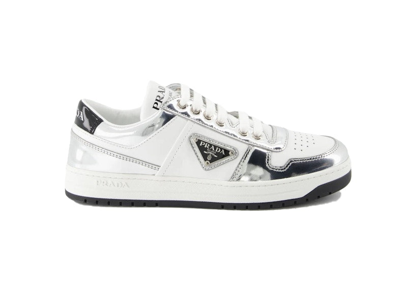 Prada Downtown Low Top White Metallic Silver (Women's)