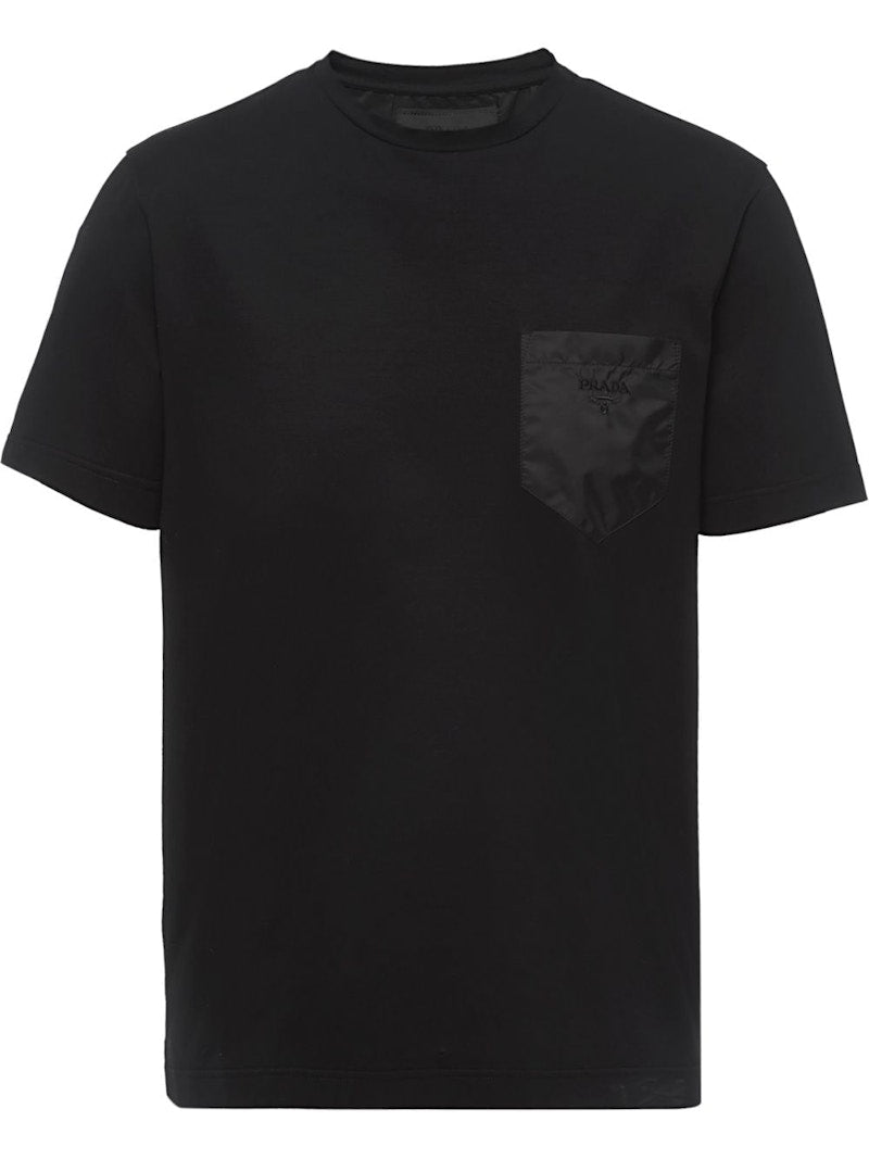 Prada Embroidered Logo Chest Pocket T-shirt Black