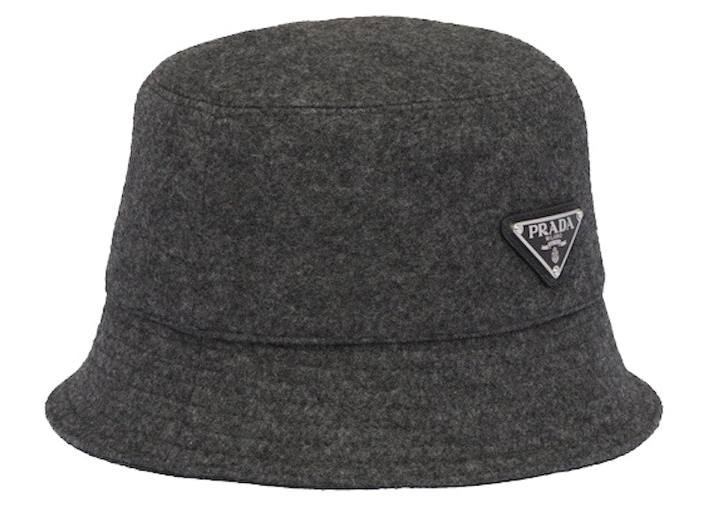Prada Loden Bucket Hat Anthracite