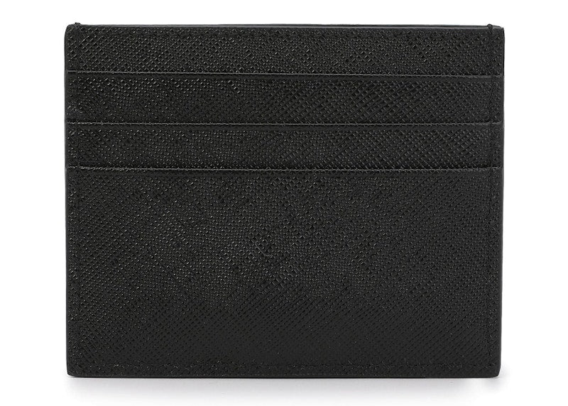 Prada Logo Plaque Cardholder Black