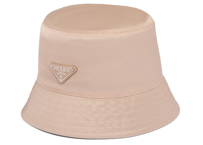 Prada Nylon Bucket Hat Cameo Beige