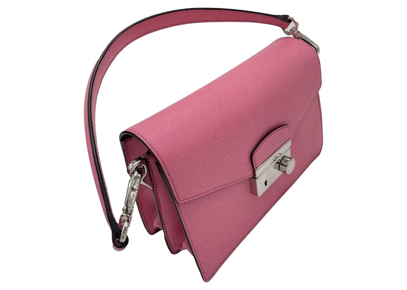 Prada Pattina Saffiano Leather Mini Bag Pink