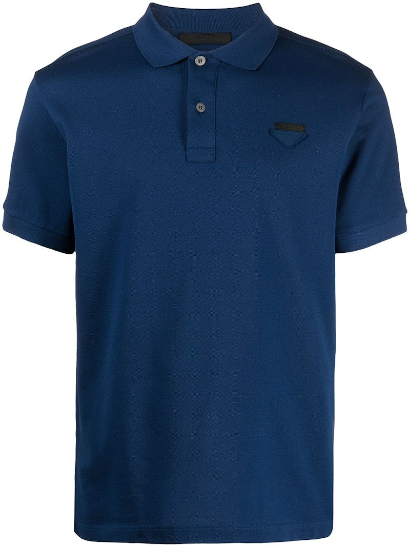 Prada Pique Polo Shirt Navy Blue