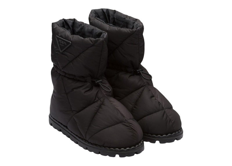 Prada Quilted Booties Black Nylon