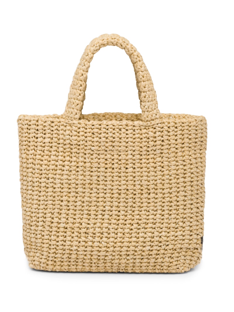 Prada Raffia Tote Bag Small Tan